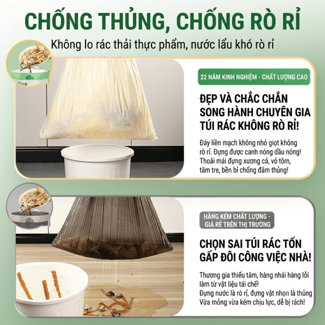 [DEAL HOT SÀN SỈ] Túi Đựng Rác Dây Rút Siêu Dày Dặn Khó Rách - Túi Rác Vàng Kem Tiện Lợi Cho Gia Đình — 3