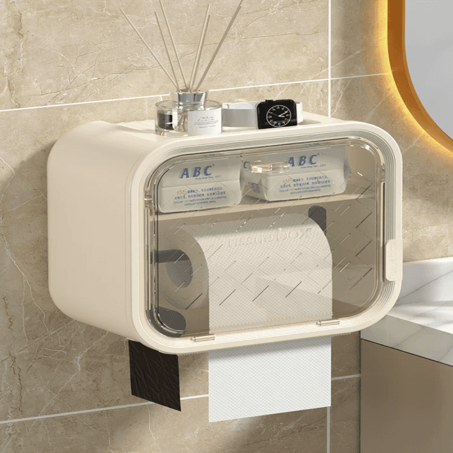 Hộp Đựng Giấy Vệ Sinh Phòng Tắm Dán Tường Chống Thấm Nước Đa Năng - Kệ Để Đồ Khăn Giấy Cao Cấp Không Cần Khoan Tường