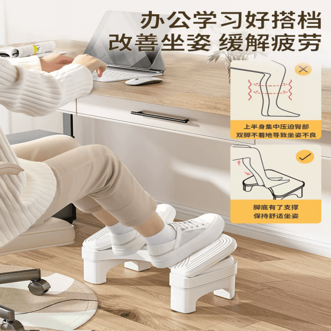 Ghế Đôn Kê Chân Văn Phòng Công Thức Học Chống Mỏi Chống Vắt Chéo Chân - Bệ Đỡ Chân Dưới Bàn Máy Tính Có Con Lăn Massage Cao Cấp — 5