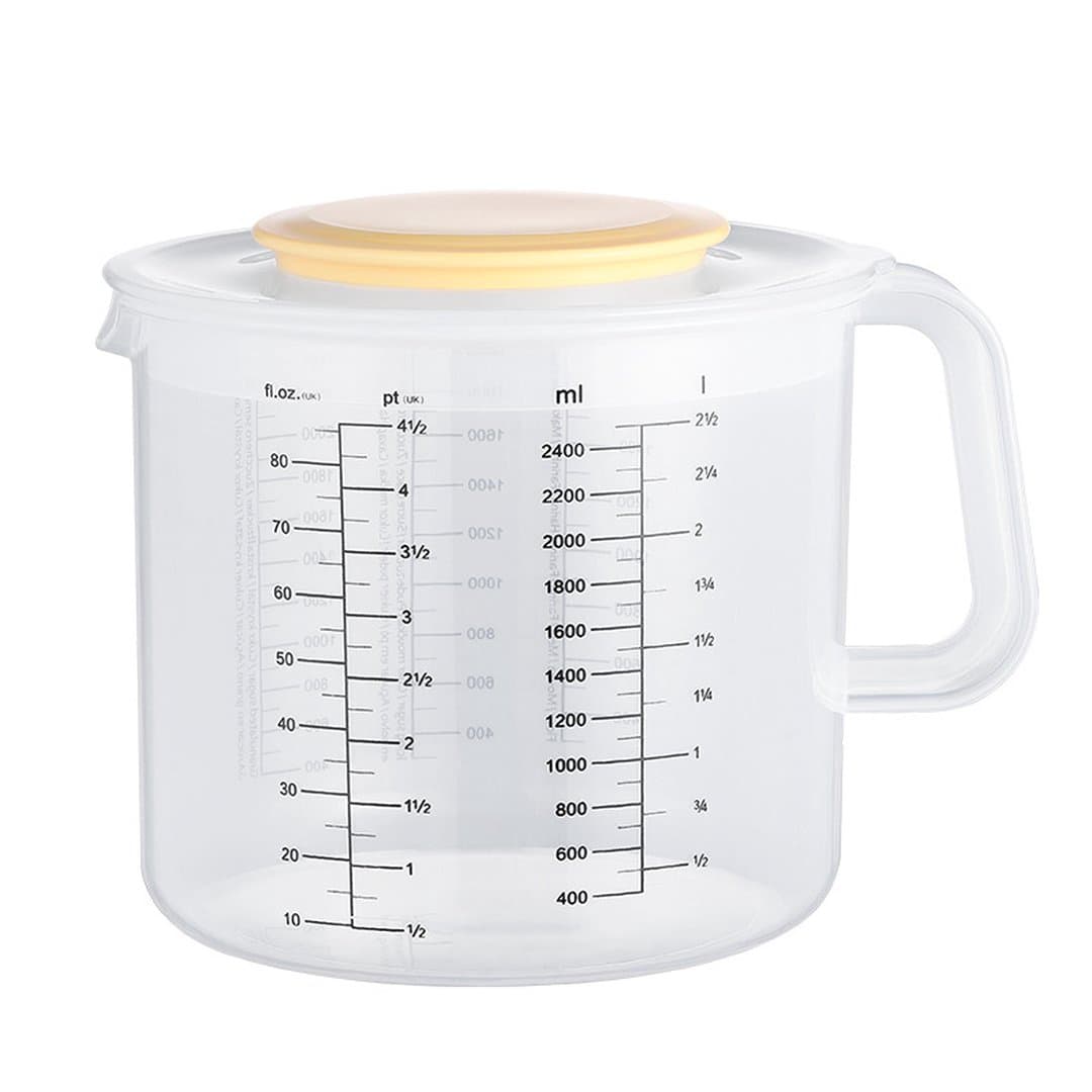 Cốc Đo Nhựa Khổ Lớn 2.5L Có Vạch Chia Chia Độ Có Nắp - Ca Đo Lường Pha Chế Trà Sữa, Đánh Trứng, Trộn Bột Cao Cấp — 2