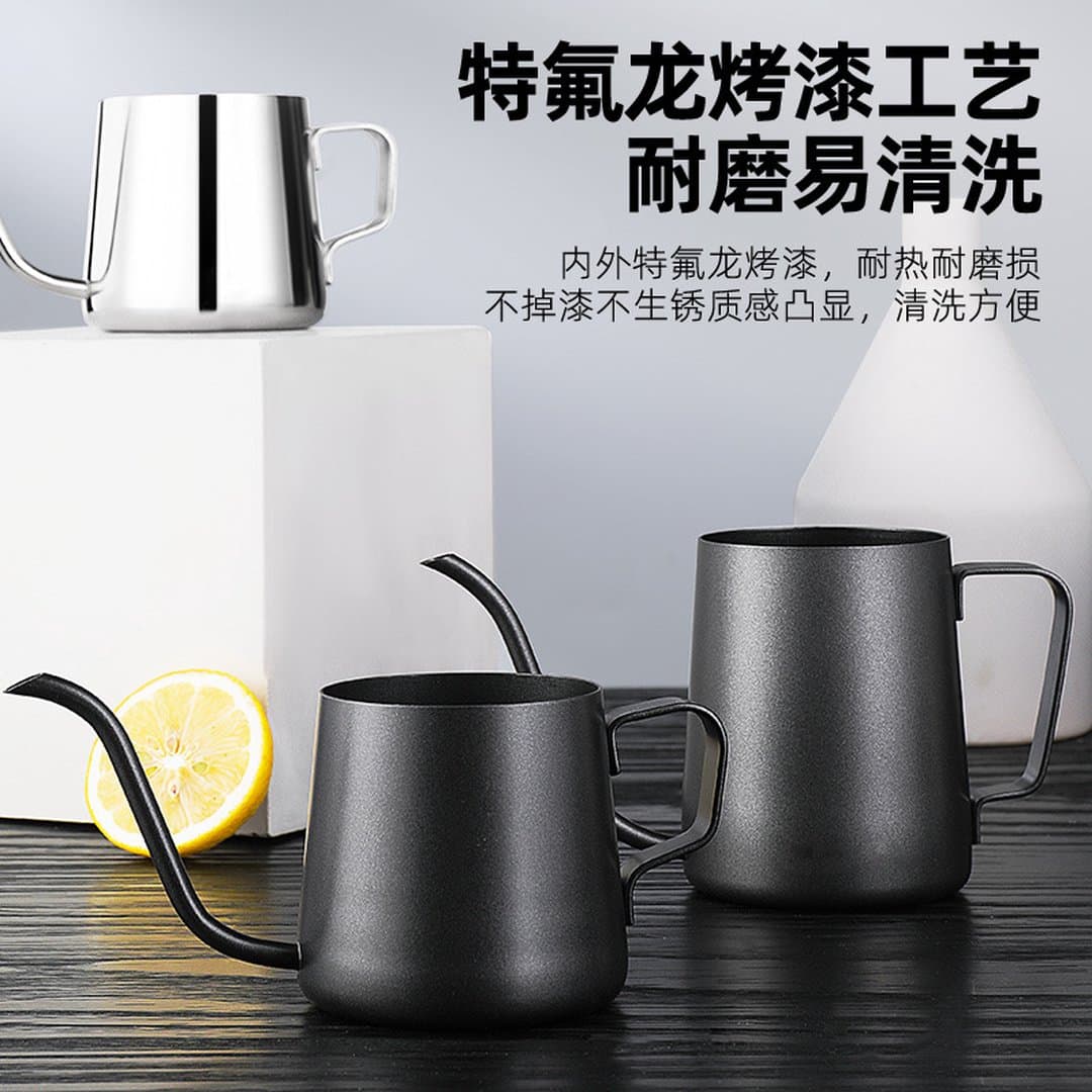 Ấm Pha Cà Phê Pour Over Inox 304 Cổ Ngỗng - Bình Rót Cà Phê Tai Treo Vòi Nhỏ Rót Nước 90 Độ Chuyên Dụng Quầy Bar — 2