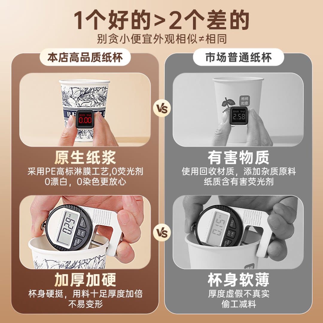 Cốc Giấy Dùng Một Lần Cứng Cáp Chống Rò Rỉ (Lốc 50 Cái) – Ly Giấy Cao Cấp Uống Nước Gia Đình, Văn Phòng, Tiệc Tùng, Quán Trà — 3