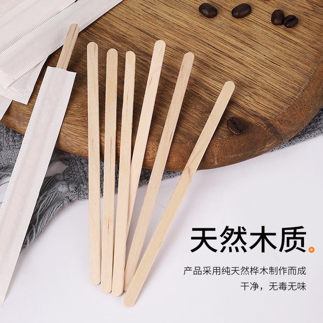 Que Khuấy Cà Phê Gỗ & Ống Hút Pha Chế Dùng Một Lần – Que Khuấy Trà Sữa Mật Ong Đồ Uống Nóng An Toàn Môi Trường Cho Quán Cà Phê, Gia Đình — 2